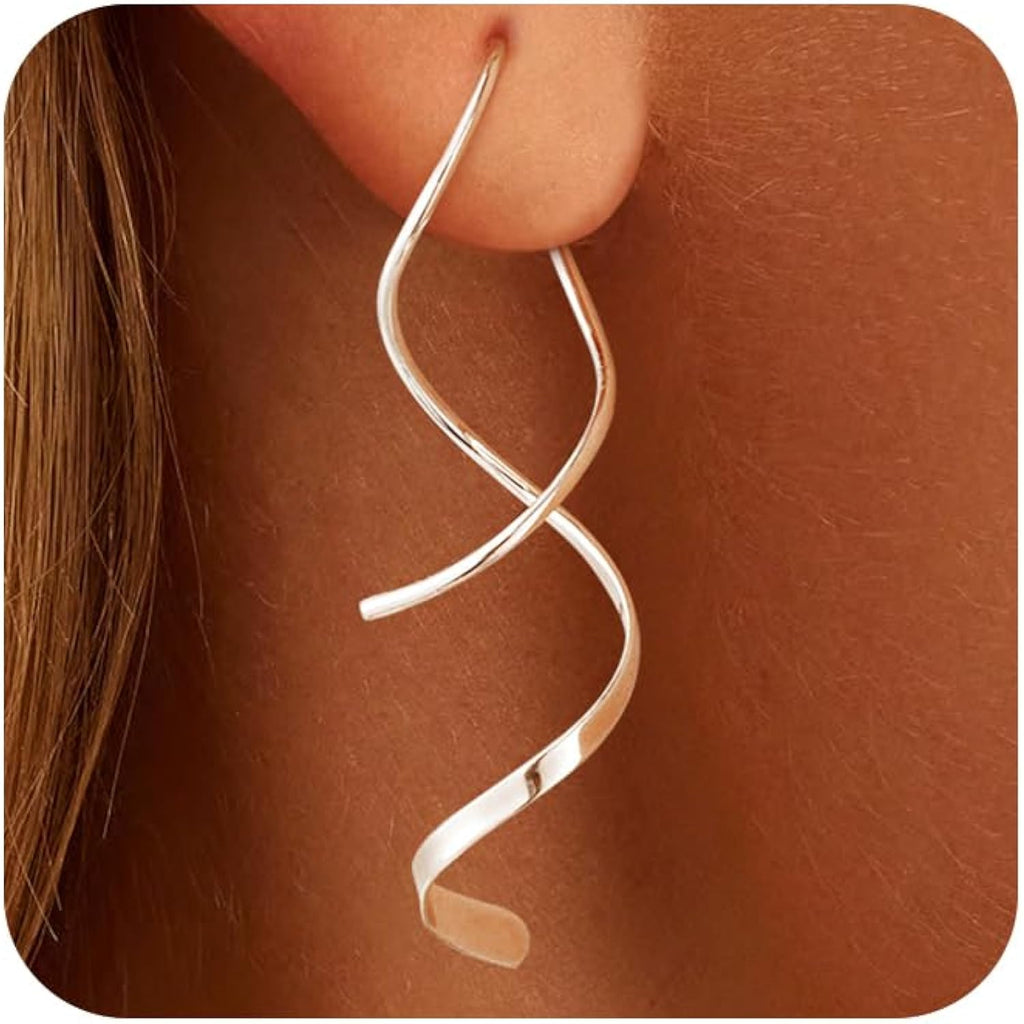 14K Gold/Sterling Silver Plated Dangle Earrings Dainty Hypoallergenic Jewelry, Trendy Lightweight Accessories for Women Valentines Mother's Day Birthday Thanksgiving Day Gifts
