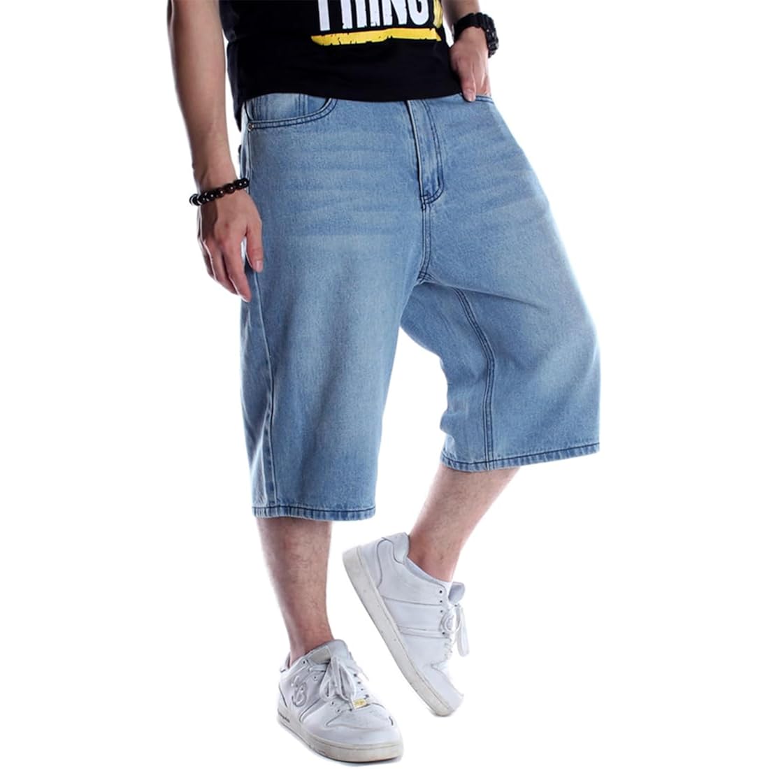 Enrica Men'S Baggy Jorts Casual Loose Fit Hip Hop Skateboard Denim Shorts