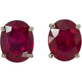 NNJ Madagascar Natural Ruby Solitaire Earrings for Women | Oval Cut Ruby Stud Earrings in 14K Solid Gold | July Birthstone | Birthday, Anniversary, Gemstone Jewellery Gift