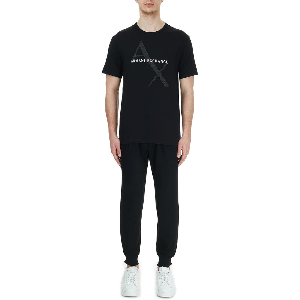Armani Exchange Men'S Crew Neck Logo Tee T Shirt, Black, Large
