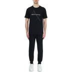 Armani Exchange Men'S Crew Neck Logo Tee T Shirt, Black, Large