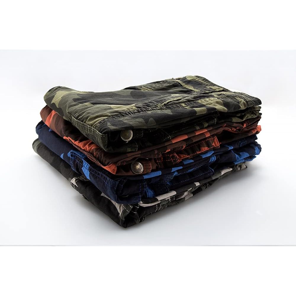 Idealsanxun Men'S Casual Loose Fit Multi-Pockets Military Cargo Shorts
