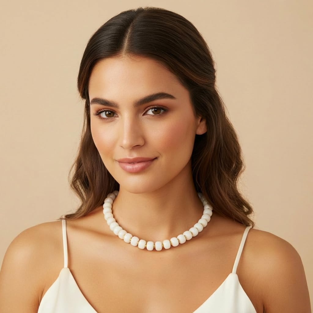 LILIE&WHITE Mothers Day Gifts for Mom Daughter Resin Chunky Beaded Necklace for Women Minimalistic Modern Statement Necklace Jewelry Accessories Birthday Gift for Women