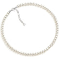 Zeffy Pearl Necklace 4MM/6MM/8MM Dainty Round Imitation Pearl Choker Necklace Wedding Pearl Necklace Delicate Jewelry for Women Simple Bridesmaid Jewelry Gifts