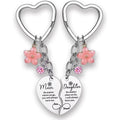 2Pcs Mother Daughter Heart Matching Keyring Keychain from Daughter Set Gifts For Mom Christmas Mothers Day Gifts Mom Birthday Day Christmas Thank You Gifts Mom Keychain Set Mothers Day Keyring With