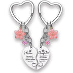 2Pcs Mother Daughter Heart Matching Keyring Keychain from Daughter Set Gifts For Mom Christmas Mothers Day Gifts Mom Birthday Day Christmas Thank You Gifts Mom Keychain Set Mothers Day Keyring With