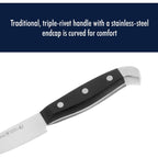 HENCKELS Statement Razor-Sharp 5-inch Serrated Utility Knife, Tomato Knife, German Engineered Informed by 100+ Years of Mastery, Black/Stainless Steel
