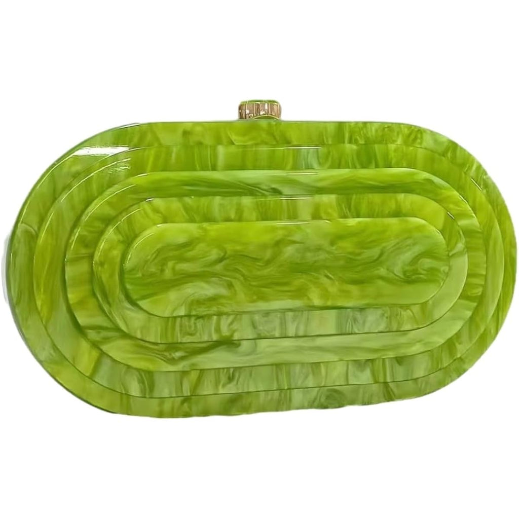 Acrylic Evening Clutch Bag For Women Shell Shape Shoulder Crossbody Bag Glitter Marble Purse Handbag