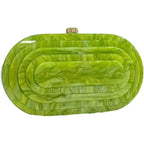 Acrylic Evening Clutch Bag For Women Shell Shape Shoulder Crossbody Bag Glitter Marble Purse Handbag