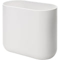 iDesign Small Slim Plastic Bathroom Trash Can, Garbage Can for Bedroom, Office, Desk, Dorm, White