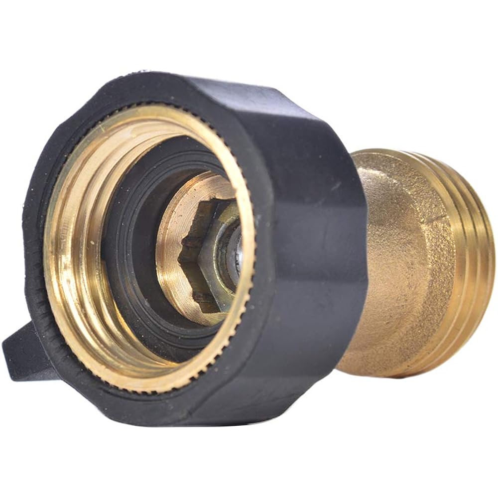 3/4" Brass Garden Hose Shut Off Valve,1-Way Restricted-Flow Water Shut-Off, Fits 3/4 Inch Hose Connector | 1-Way Restricted-Flow Water Shut-Off, Fits 3/4 Inch Hose Connector