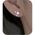 Sterling Silver Post Star Stud Earrings for Women Teen Girls Gifts Trendy Hypoallergenic Small Post Pierced Studs Earrings Jewelry