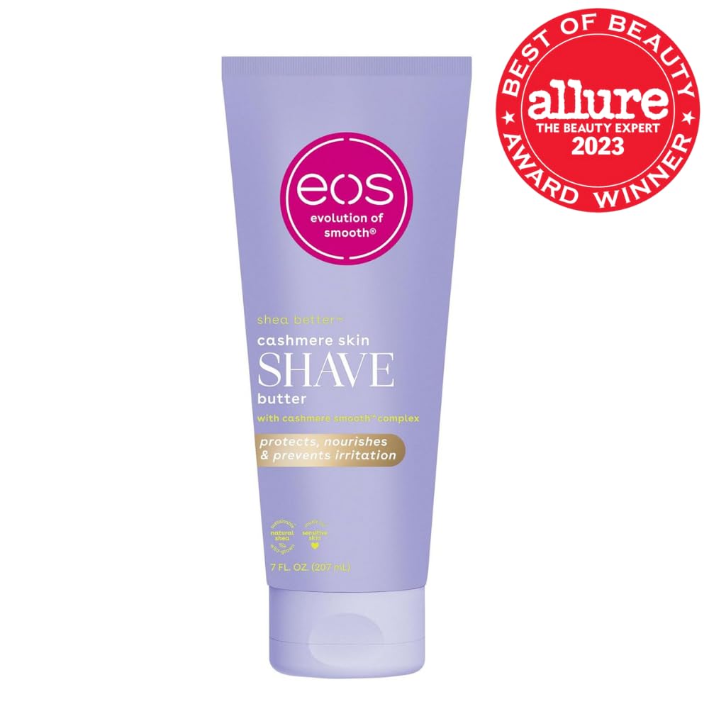 eos Cashmere Skin Collection Shave Butter - Vanilla Cashmere, Non-Foaming Moisturizing Shave Cream to Prevent Razor Burn, 7 fl oz