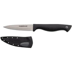 Farberware Edgekeeper 3.5-Inch Paring Knife with Self-Sharpening Blade Cover, High Carbon-Stainless Steel Kitchen Knife with Ergonomic Handle, Razor-Sharp Knife, Black