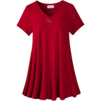 LARACE Plus Size Tops for Womens T Shirts Button Down Summer Clothes Short Sleeve Tunics Casual V Neck Blouses