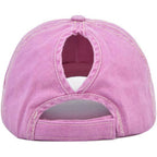 Initlove Ponytail Baseball Cap For Women Star High Messy Bun Caps Washed Cotton Distressed Hats