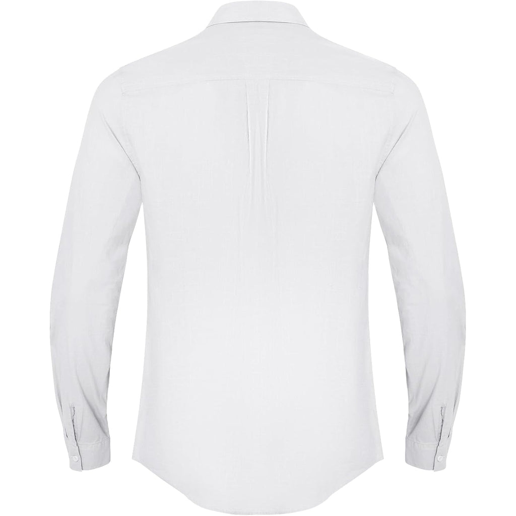 Jekaoyi Button Down Linen Shirts For Men Casual Long Sleeve Regular Fit Cotton Beach Shirts With Pocket