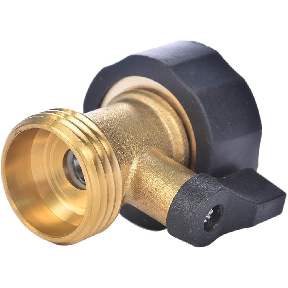 3/4" Brass Garden Hose Shut Off Valve,1-Way Restricted-Flow Water Shut-Off, Fits 3/4 Inch Hose Connector | 1-Way Restricted-Flow Water Shut-Off, Fits 3/4 Inch Hose Connector