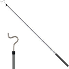 Clothes Hook Pole, Clothes Hanger Reaching Hook For Hanging Clothes Light And Plants Extendable From 35" To 50" Made Of Stainless Steel Tube With Sponge Handle (50Inch)