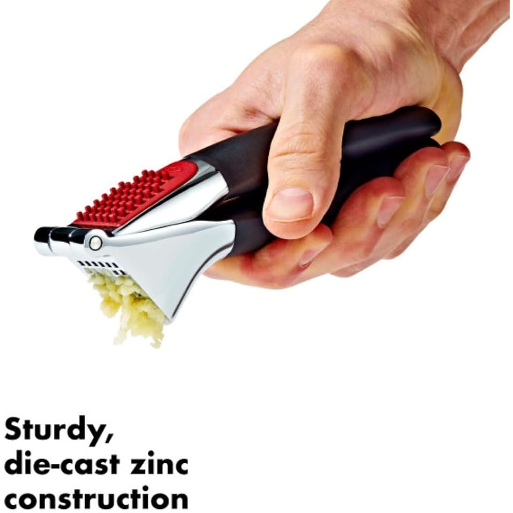 Oxo Good Grips Heavy Duty Garlic Press, Die-Cast Zinc, Black