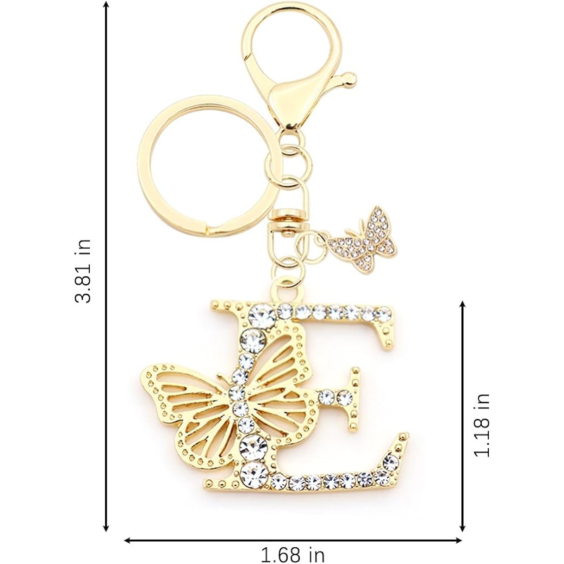 Cute Letter Keychain For Women for Sister Besties Mom Nana Butterfly Keychain Handbag Charms Backpack Car Keyring