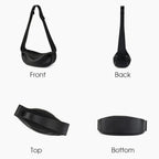 DONNAIN Genuine Leather Sling Bags Crossbody Women, Minimalist Style Casual Chest Bags with Wide Strap