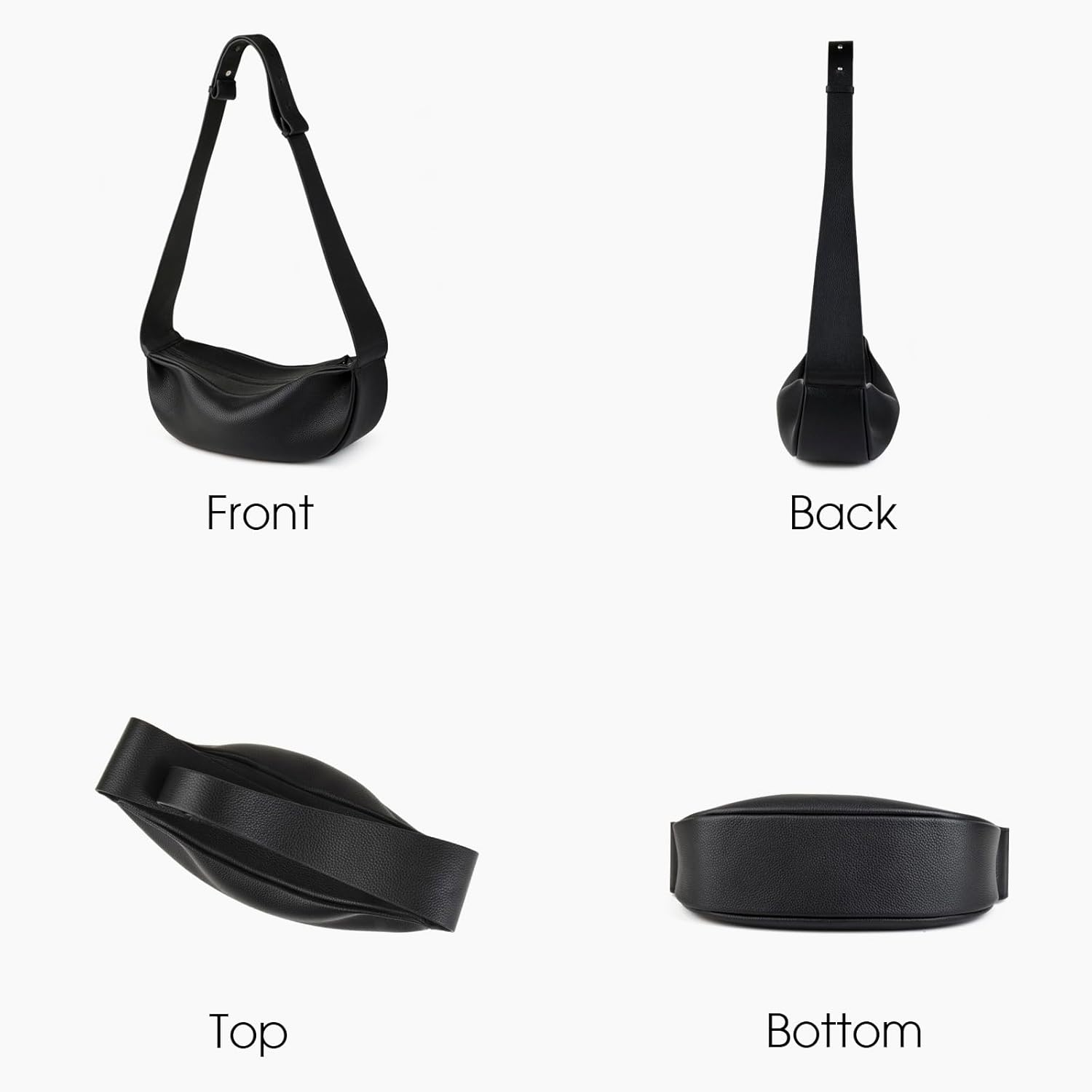 DONNAIN Genuine Leather Sling Bags Crossbody Women, Minimalist Style Casual Chest Bags with Wide Strap