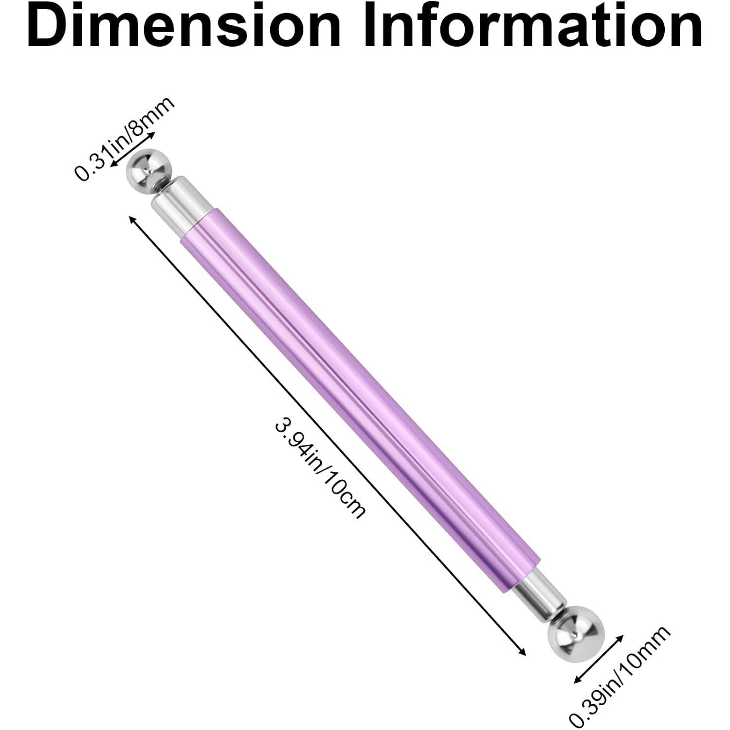 Double-Ended Cat Eye Magnet, Multifunctional Dual Head Nail Magnet Design Tool Stick with 8mm & 10mm Round Magnetic Beads for Cateye Gel Polish for DIY Art at Salon or Home