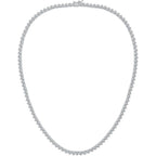 Gemsme 4mm Tennis Necklaces for Women - 3 Prong 18K White Gold Plated Round Cubic Zirconia Classic diamond Tennis Chain, Tennis Necklace for Women and Men, Size 16/18/20/22/24 inch