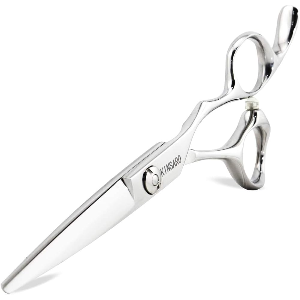 5.5" Barber Hair scissors Professional Hair Cutting Shears 440C Hair Cutting Scissors Shears Haircut Scissors Silvery Convex Blades KINSARO for Hairdresser Barber or Home Use