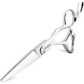 5.5" Barber Hair scissors Professional Hair Cutting Shears 440C Hair Cutting Scissors Shears Haircut Scissors Silvery Convex Blades KINSARO for Hairdresser Barber or Home Use