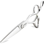 5.5" Barber Hair scissors Professional Hair Cutting Shears 440C Hair Cutting Scissors Shears Haircut Scissors Silvery Convex Blades KINSARO for Hairdresser Barber or Home Use