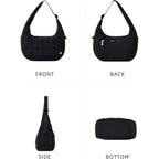 Westbronco Small Puffer Crescent Shoulder Bag For Women, Nylon Quilted Shoulder Purses, Puffy Handbags With Adjustable Strap
