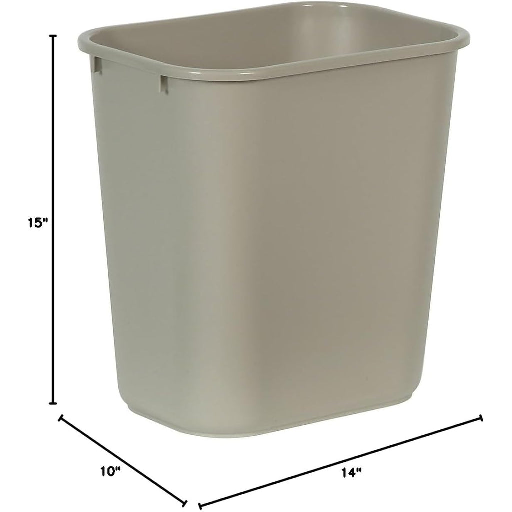 Rubbermaid Commercial Standard Series Wastebaskets, 15" X 10.3" X 14.4", Beige