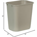 Rubbermaid Commercial Standard Series Wastebaskets, 15" X 10.3" X 14.4", Beige