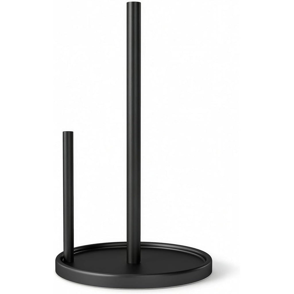 Paper Towel Holder Countertop, Black Kitchen Paper Towels Holder, Paper Roll Holder With Weighted Base