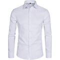 Men'S Long Sleeve Button Up Shirts Solid Slim Fit Casual Business Formal Dress Shirt