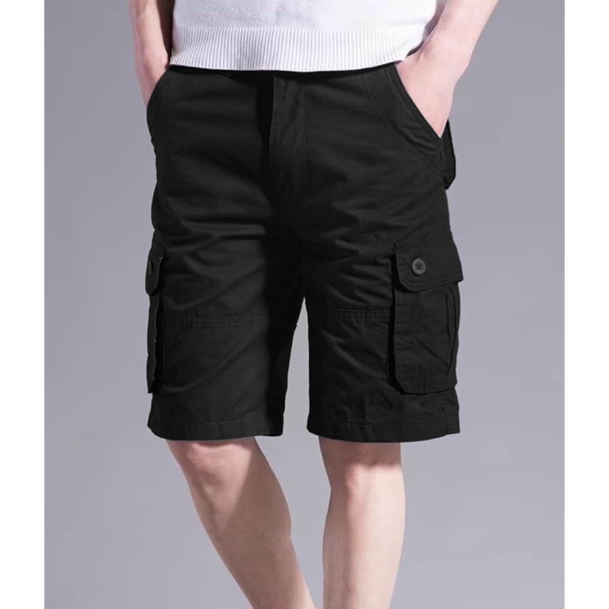 Basoteeuo Mens Cargo Shorts Casual Lightweight With Multi Pockets Summer Outdoor Work Cargoshorts