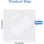 Cd Dvd Sleeves 200 Pack, White Cd Dvd Sleeves Envelope Holder With Clear Window And Flap (5X5 Inch/12.7X12.7 Cm)