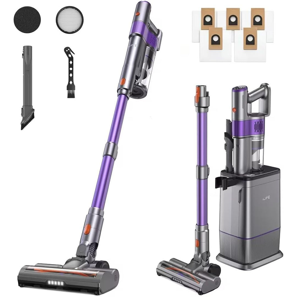 Ilife Cordless Stick Vacuum Cleaner With Auto-Empty System For Pet Hair