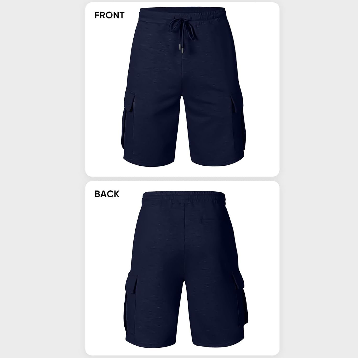 Mens Casual Sweat Cargo Cotton Shorts Drawstring Elastic Waist Athletic Workout Gym Jogger Shorts With 5 Pockets
