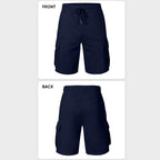 Mens Casual Sweat Cargo Cotton Shorts Drawstring Elastic Waist Athletic Workout Gym Jogger Shorts With 5 Pockets