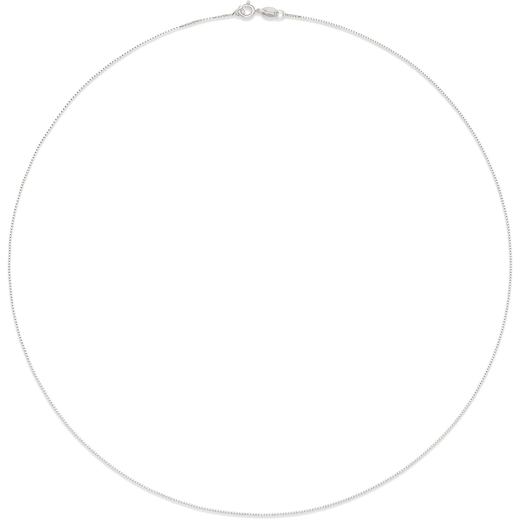 Amazon Essentials Sterling Yellow Gold or Silver Thin 0.8mm Box Chain Necklace