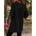 Womens Tunic Tops 3/4 Bell Sleeve Loose Fit Tunics Dressy Casual Side Split Flare Top for Leggings S-3XL