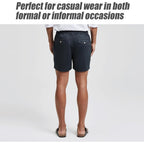 Maamgic Men'S Classic-Fit 5.5" Cotton Casual Shorts Elastic Waistband With Multi-Pocket Daily Wear Walking Summer Outfit