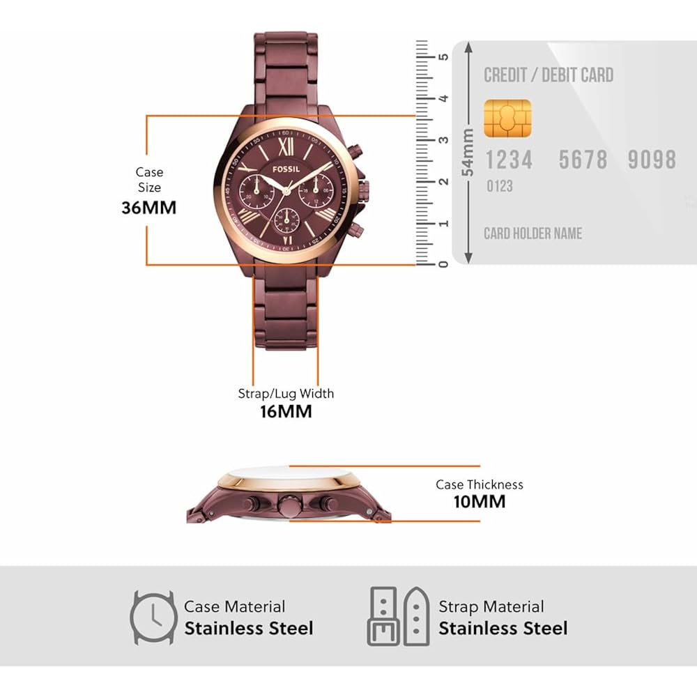 Fossil Women'S Modern Courier Stainless Steel Chronograph Dress Quartz Watch