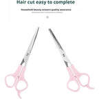 Pink Stainless Steel Hair Cutting Shears Set - 6.7Inch Shear, Thinning Scissor, Comb - Barber Kit For Women/Men/Kids