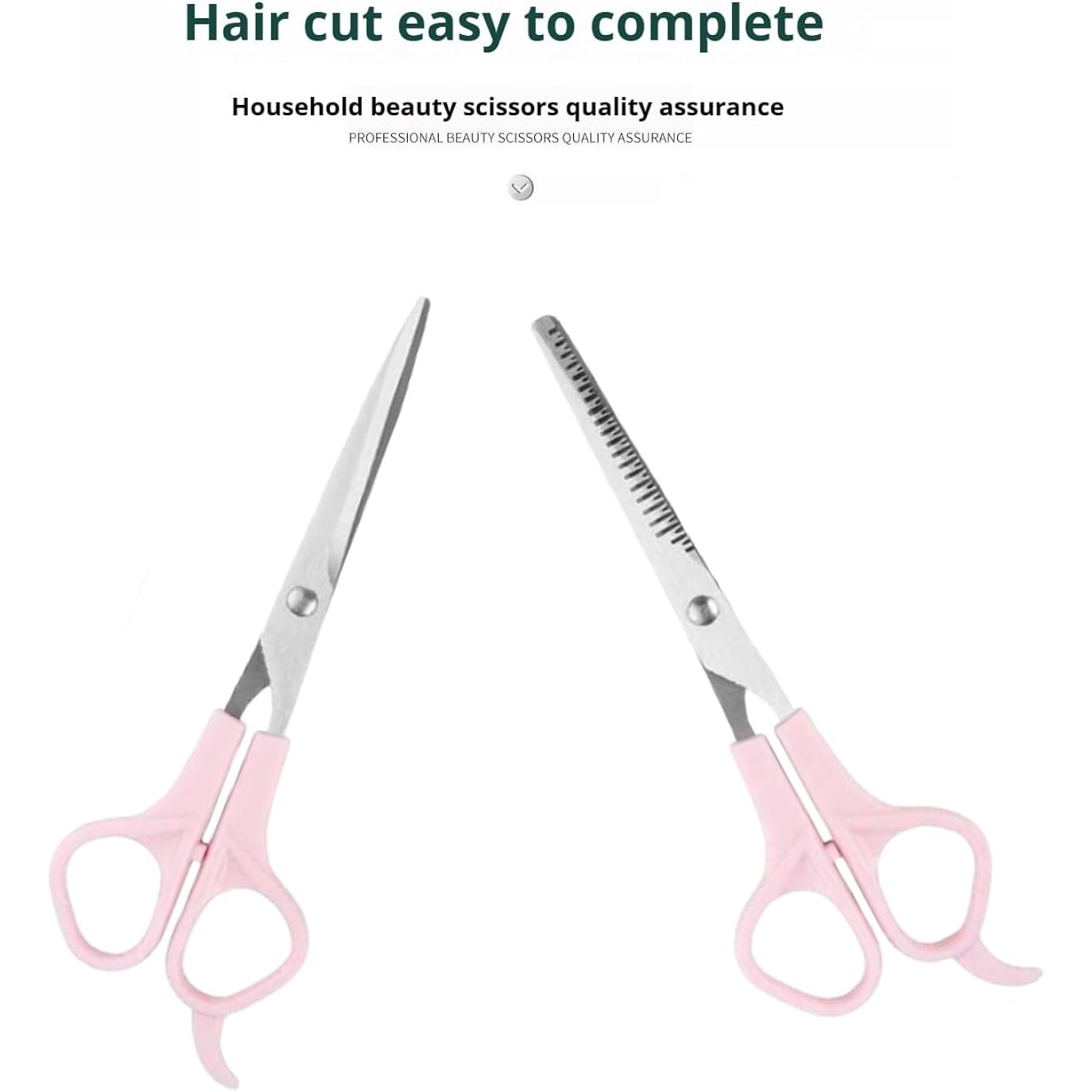 Pink Stainless Steel Hair Cutting Shears Set - 6.7Inch Shear, Thinning Scissor, Comb - Barber Kit For Women/Men/Kids