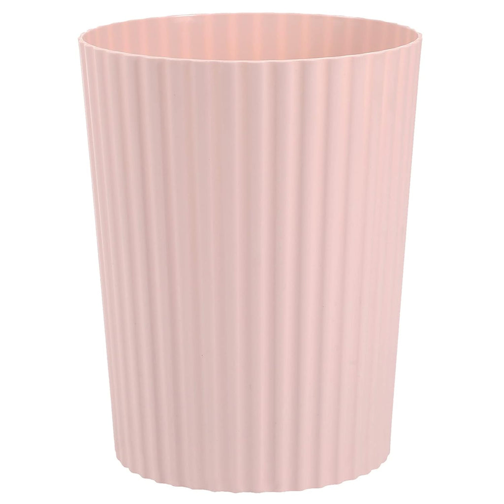 Small Trash Can Plastic Wastebasket Round Garbage Container Bin For Bathroom, Kitchen, Bedroom, Home Office, College Dorm, Pink | Sturdy Stylish Decor Round Garbage Container Bin For Kitchen, Bedroom, Home Office, College Dorm Essentials