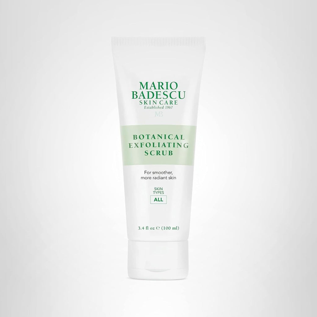 Mario Badescu Botanical Exfoliating Scrub For All Skin Types, Face Scrub With Ivory Palm Seeds & Green Tea Extract, Gentle Exfoliating Face Wash, 3.4 Fl Oz